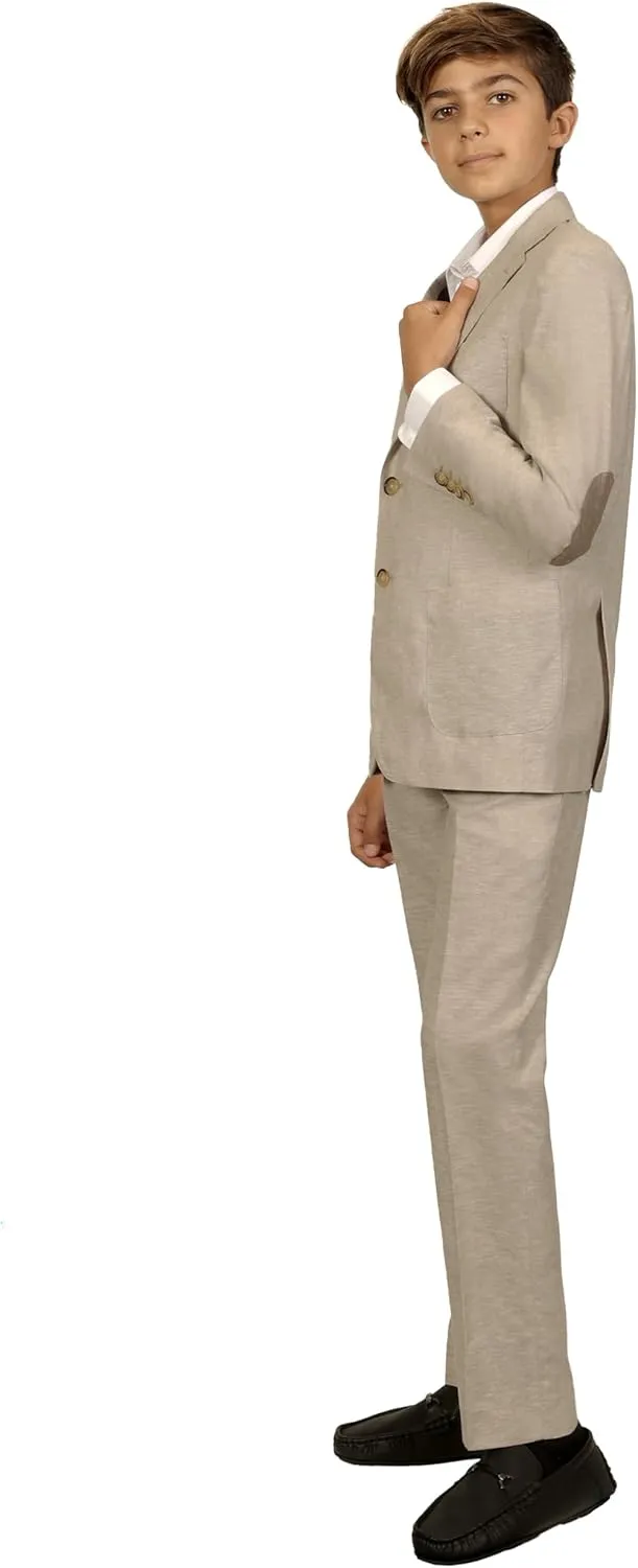 Gioberti Kids and Boys Linen Suit Set Jacket and Dress Pants
