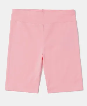 Girl's Super Combed Cotton Elastane Stretch Solid Cycling Shorts - Flamingo Pink