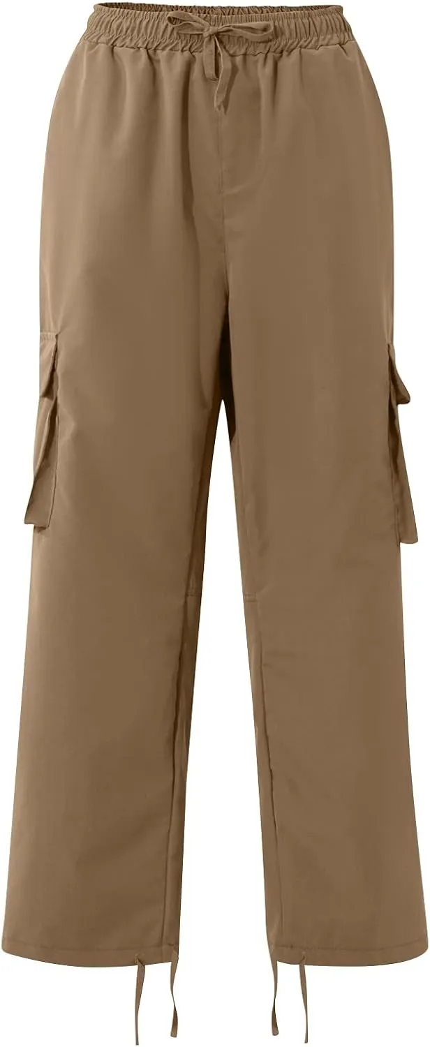 GOFULY Cargo Pants Mens Baggy Drawstring Elastic Waist Sweat Pants Tall with Multi Pockets Pants Casual Joggers Trousers