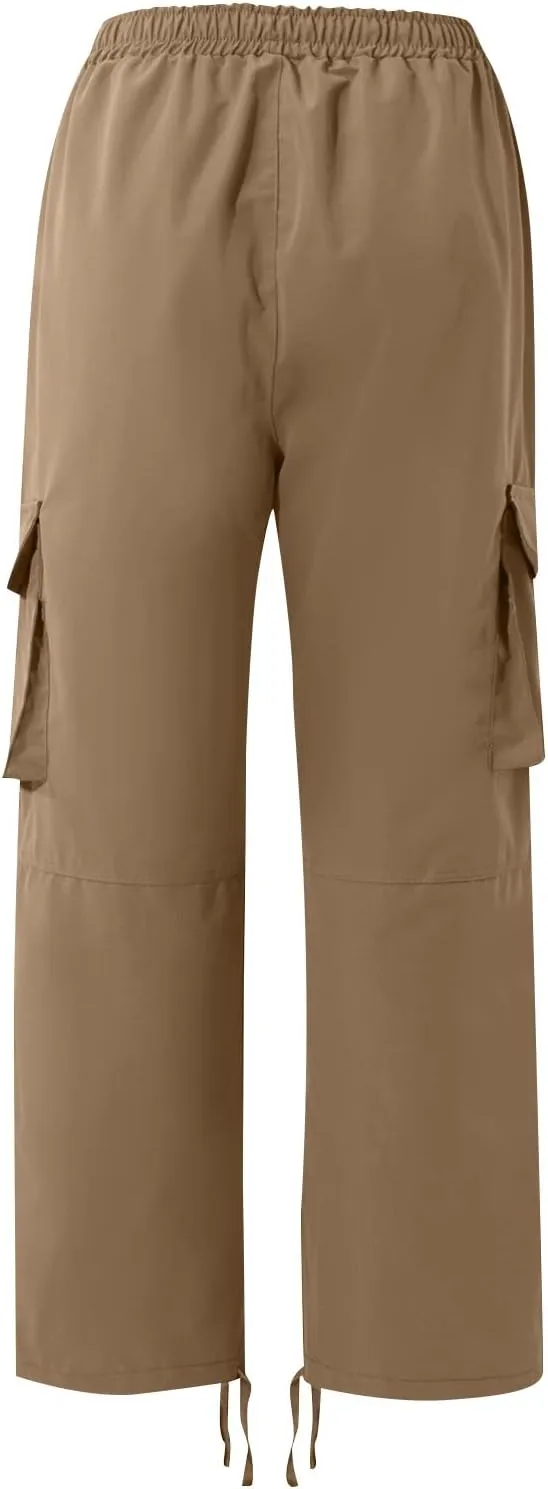 GOFULY Cargo Pants Mens Baggy Drawstring Elastic Waist Sweat Pants Tall with Multi Pockets Pants Casual Joggers Trousers