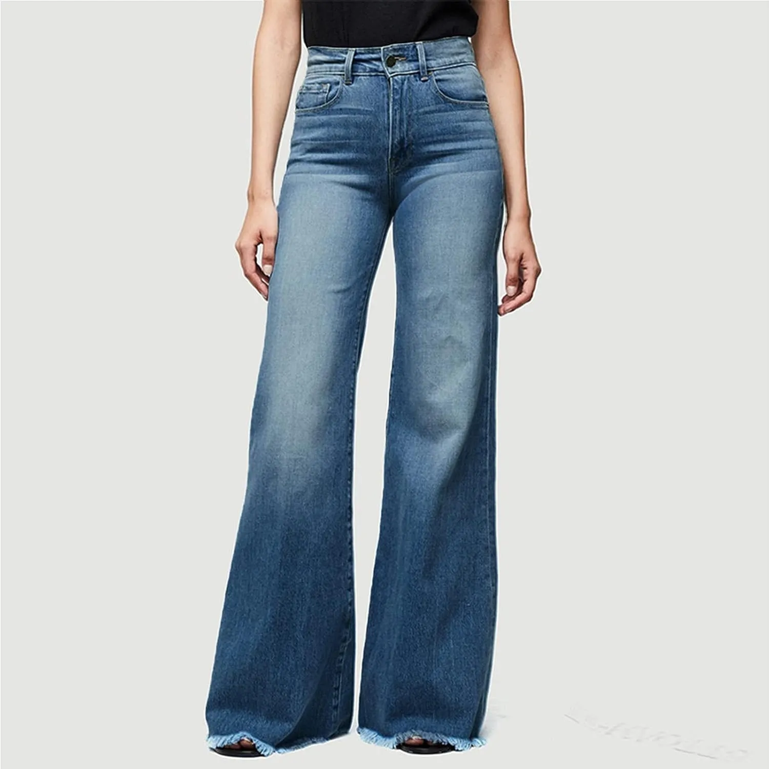 High Waisted Jeans for Women Distressed Bell Bottom Stretch Pants Plus Size Bell Bottoms Y2k 2024 Fashion Denim Pants