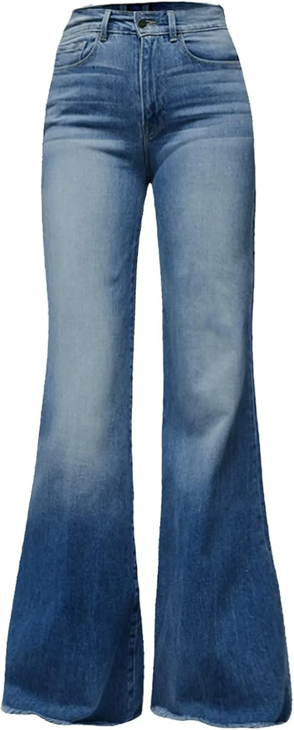 High Waisted Jeans for Women Distressed Bell Bottom Stretch Pants Plus Size Bell Bottoms Y2k 2024 Fashion Denim Pants