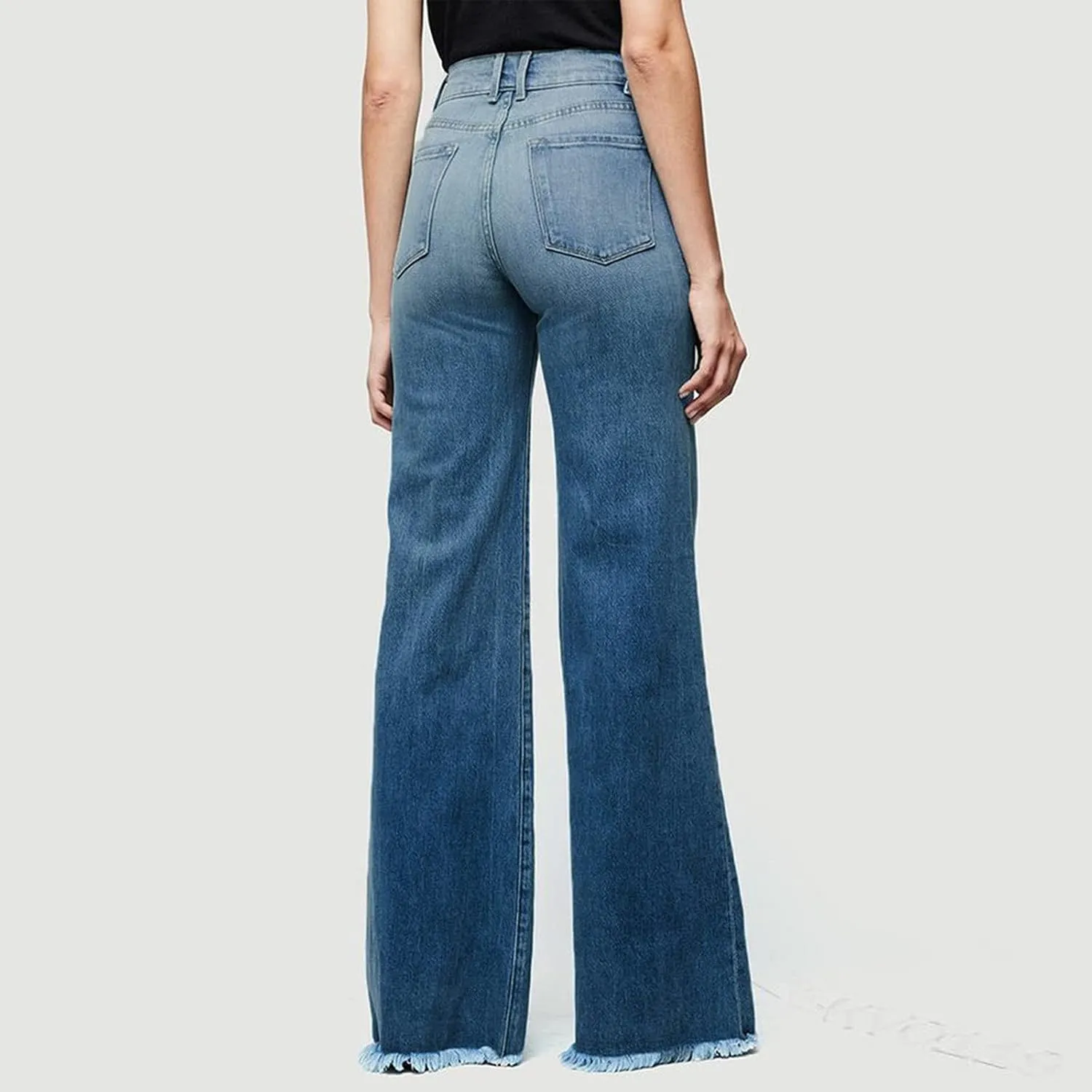 High Waisted Jeans for Women Distressed Bell Bottom Stretch Pants Plus Size Bell Bottoms Y2k 2024 Fashion Denim Pants