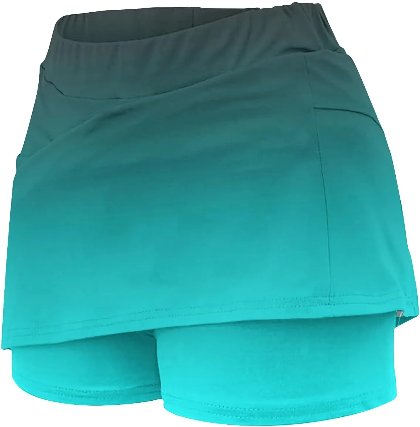 High Waisted Tennis Skirts for Women Built in Shorts, Gradient Mini Athletic Skorts Golf Sports Running Skort