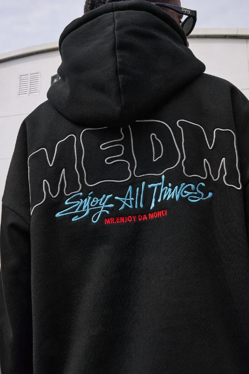 Hoodie With Stitched Puff Print