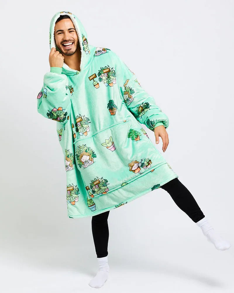 Interesting Floral Cartoon Prints Casual Blanket Hoodie