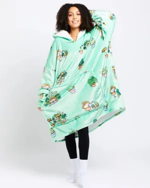 Interesting Floral Cartoon Prints Casual Blanket Hoodie