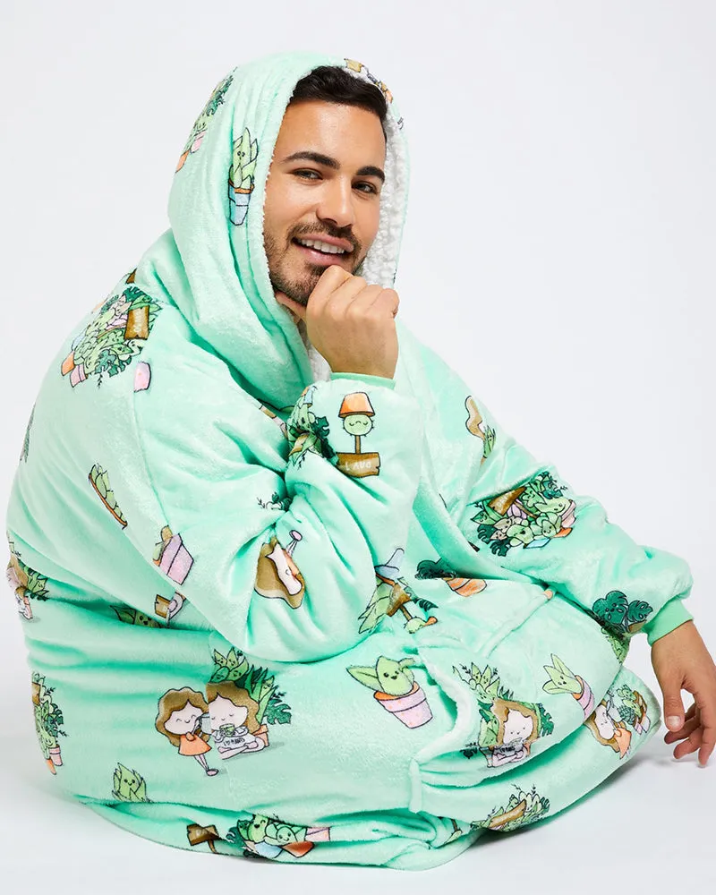 Interesting Floral Cartoon Prints Casual Blanket Hoodie