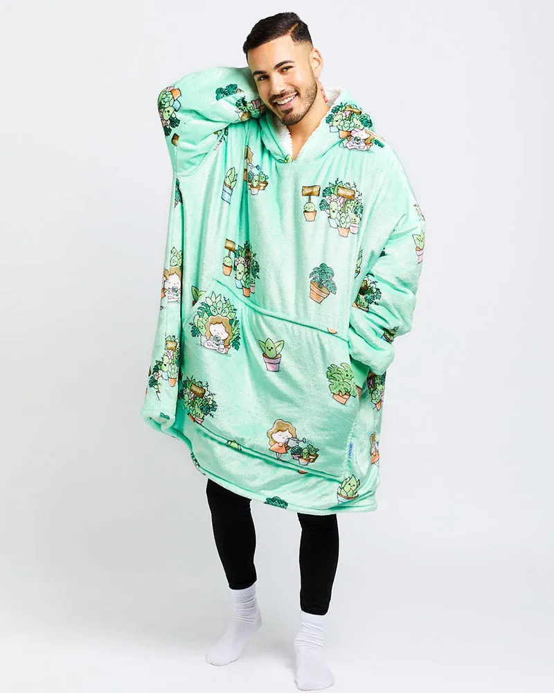 Interesting Floral Cartoon Prints Casual Blanket Hoodie