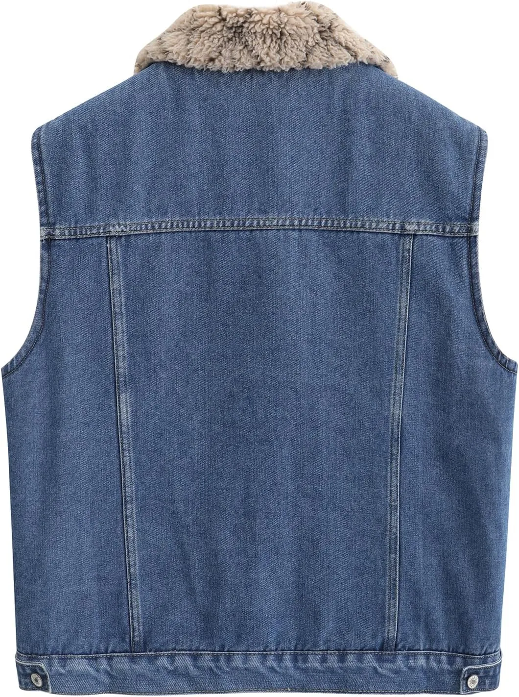 JiruixinAutumn and winter velvet casual denim jacket, retro and fashionable women's winter plus size denim vest