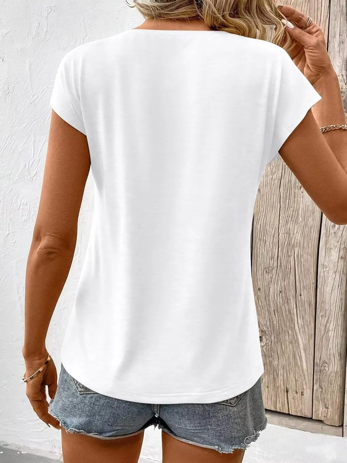KKJ Womens Tank Tops Cap Sleeve U Neck Tops 2025 Summer Spring Casual Tee Trendy T Shirts Beach Vacation Fashion Clothes