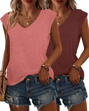 KKJ Womens Tank Tops Cap Sleeve U Neck Tops 2025 Summer Spring Casual Tee Trendy T Shirts Beach Vacation Fashion Clothes