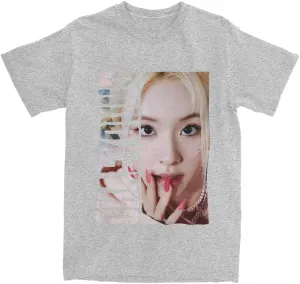 Kpop CHAEYOUNG Twice Rapper Merch T-Shirt  100% Organic US Cotton Unisex Summer Top, Novelty Tee for Men & Women Gray/M