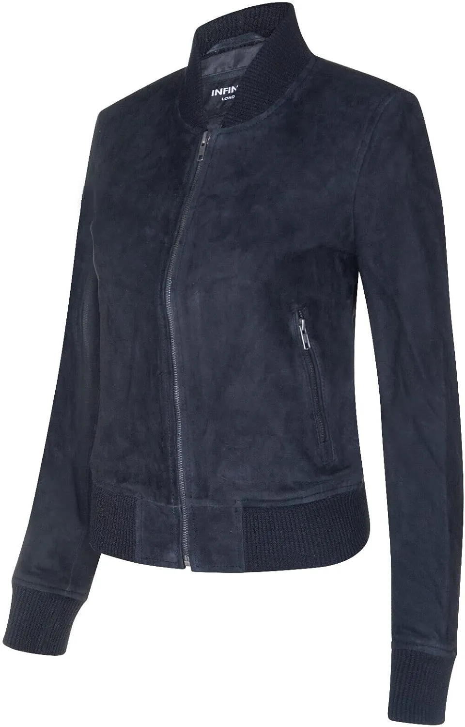 Ladies Goat Suede Bomber Genuine Leather MA-1 Varsity Retro Jacket