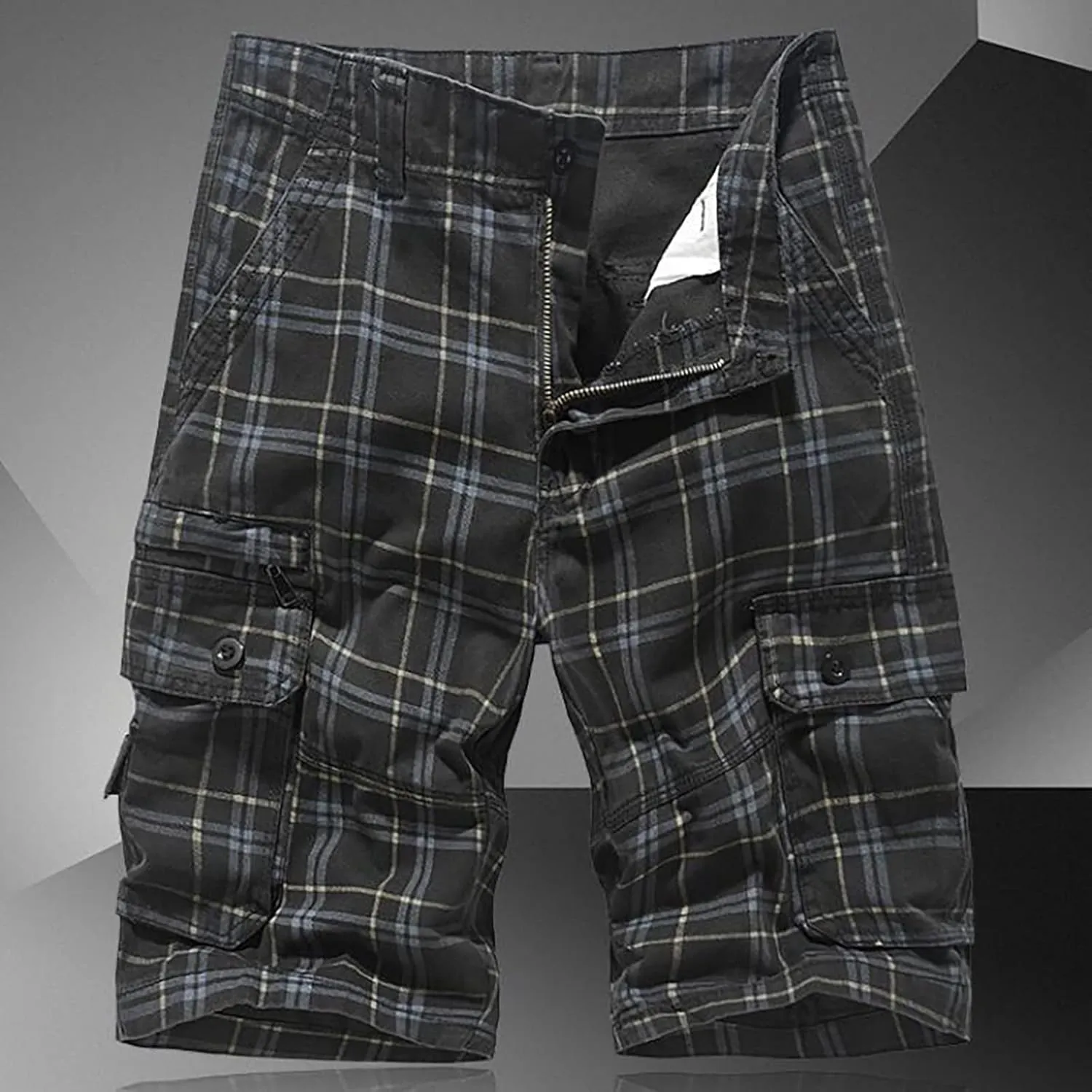 LCMTWX Mens Work Shorts Waist Pant Short Cargo Pant Solid Splice Pocket Drawstring Shorts Fashion Mens Shorts 10 Inch Mens