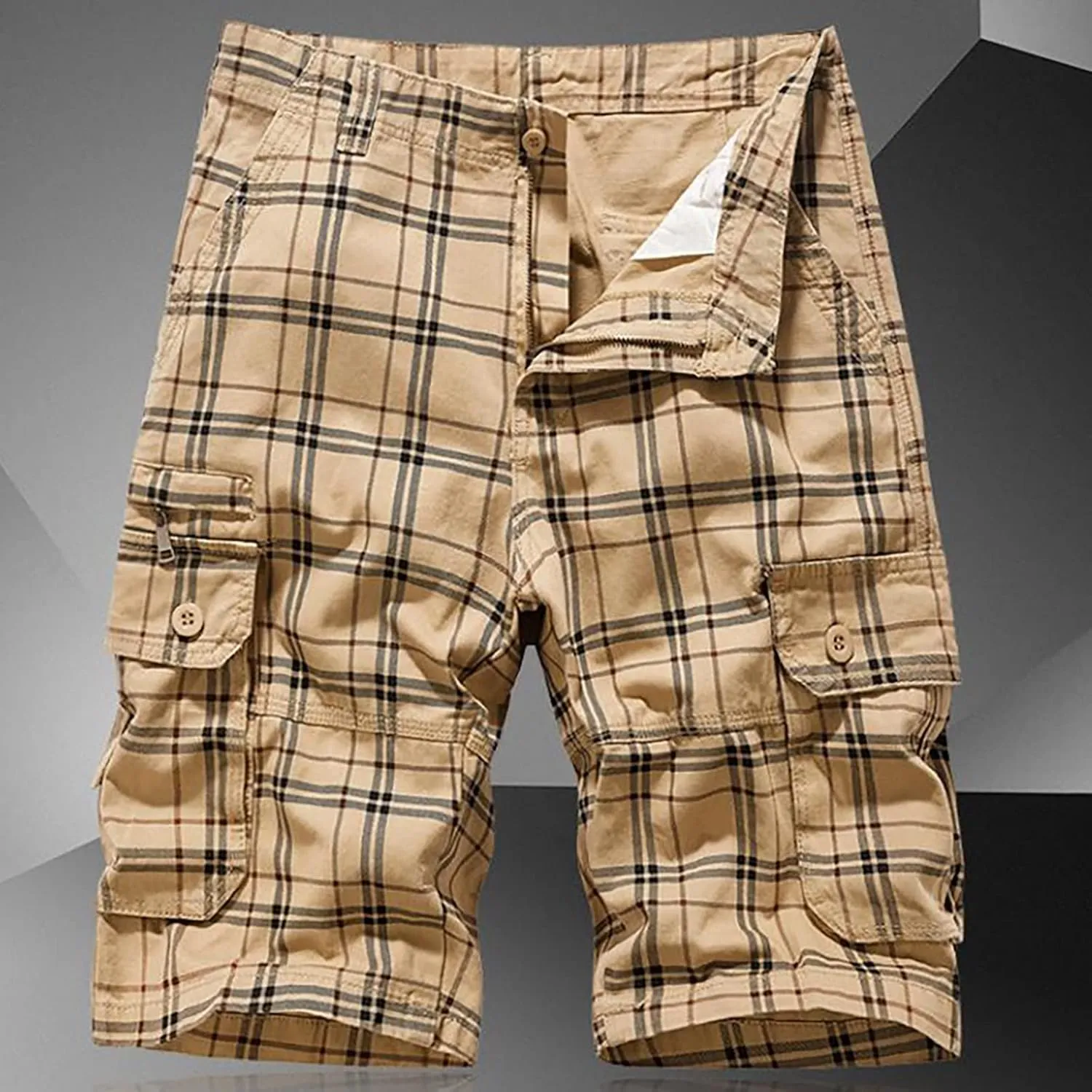 LCMTWX Mens Work Shorts Waist Pant Short Cargo Pant Solid Splice Pocket Drawstring Shorts Fashion Mens Shorts 10 Inch Mens