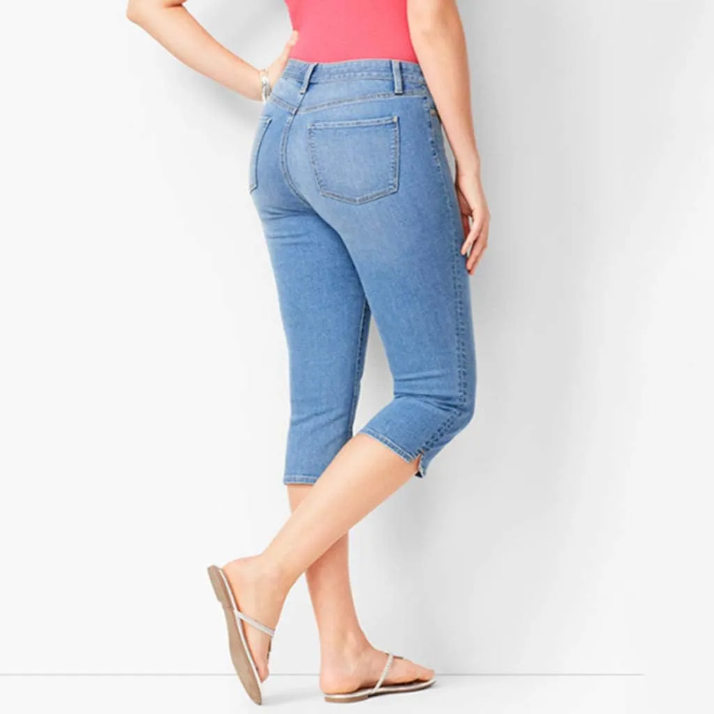 Linen Pants for Women Hight Jeans Stretch Length Waisted Slim Women Women's Jeans Women's Capri Pants High Waist