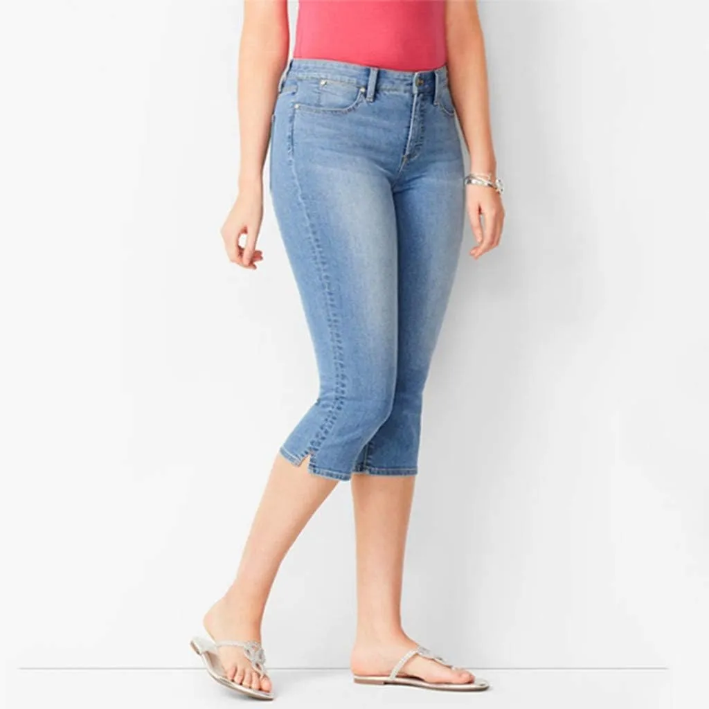 Linen Pants for Women Hight Jeans Stretch Length Waisted Slim Women Women's Jeans Women's Capri Pants High Waist