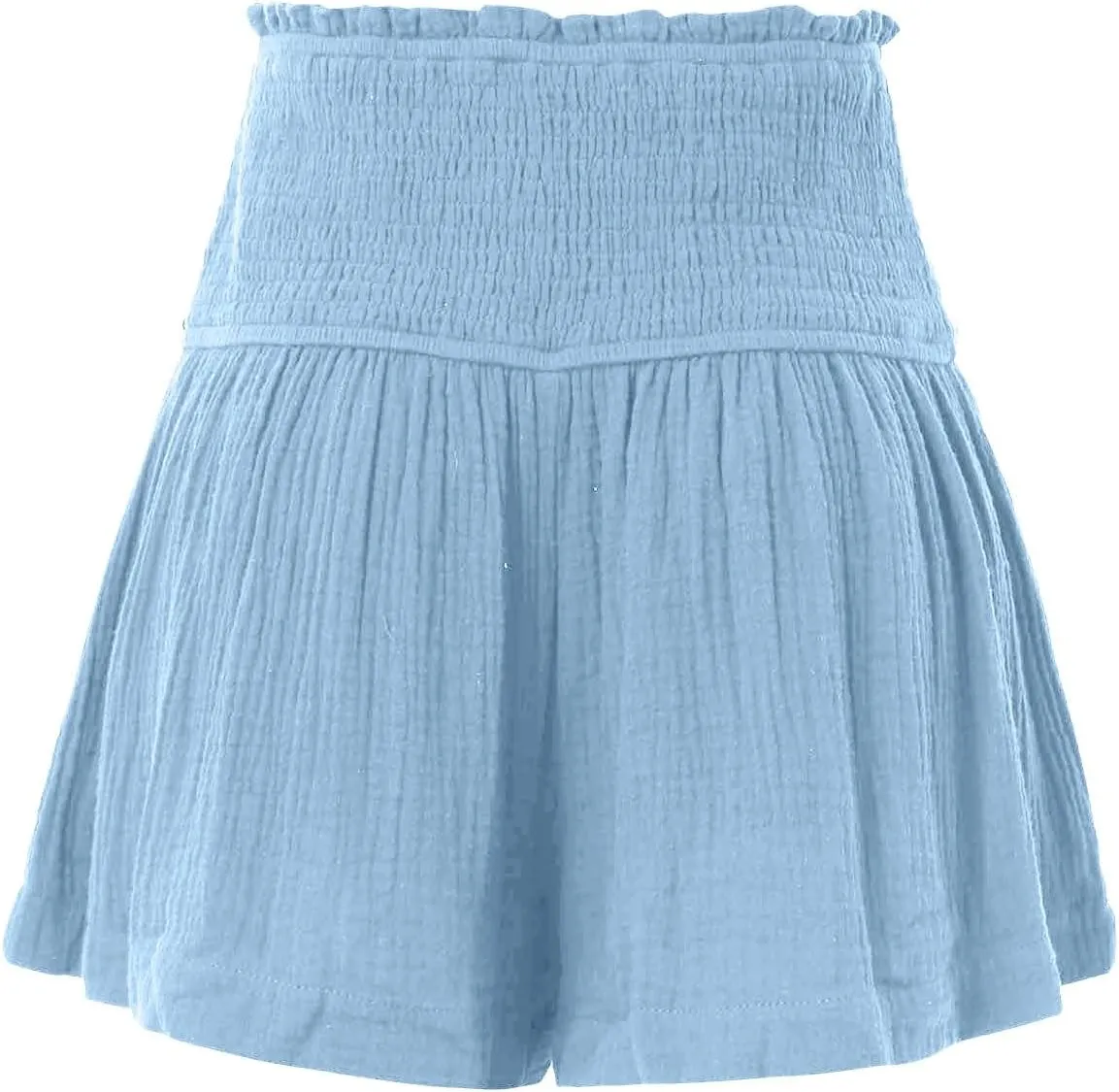 Linen Shorts for Women Summer High Waisted Flowy Pleated Pull on Shorts Stylish Comfortable Lightweight Casual Short