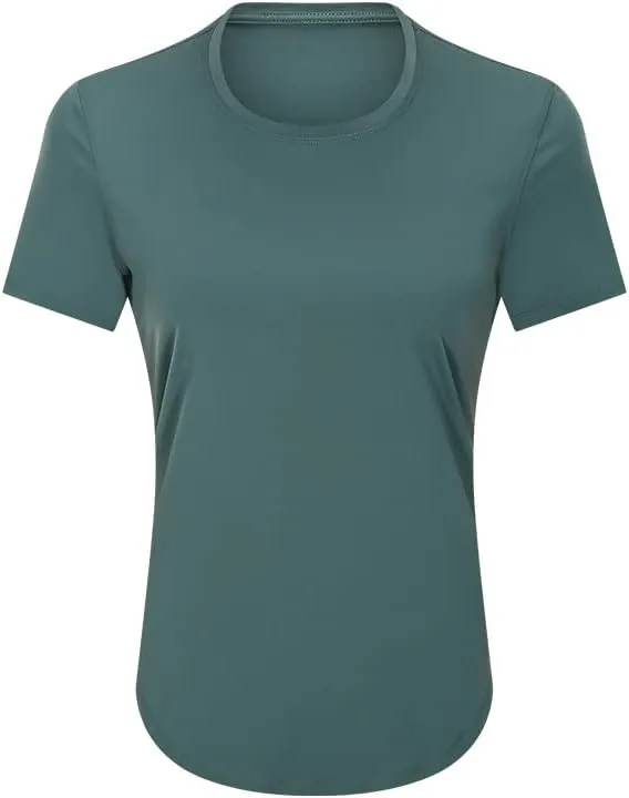 Looleafy Women's Running Shirts Quick Dry Short Sleeve Athletic Workout Tops V Neck Moisture Wicking Tops Women