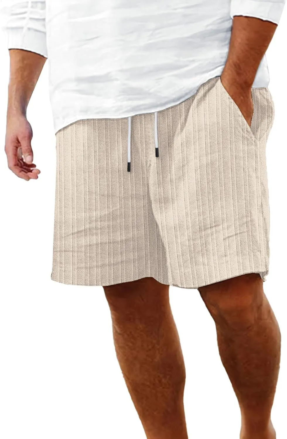 Men Beach Shorts Work Shorts Fashion Slim Five Minute Pants Beach Shorts Men's Cotton Blend Shorts Short for Mens