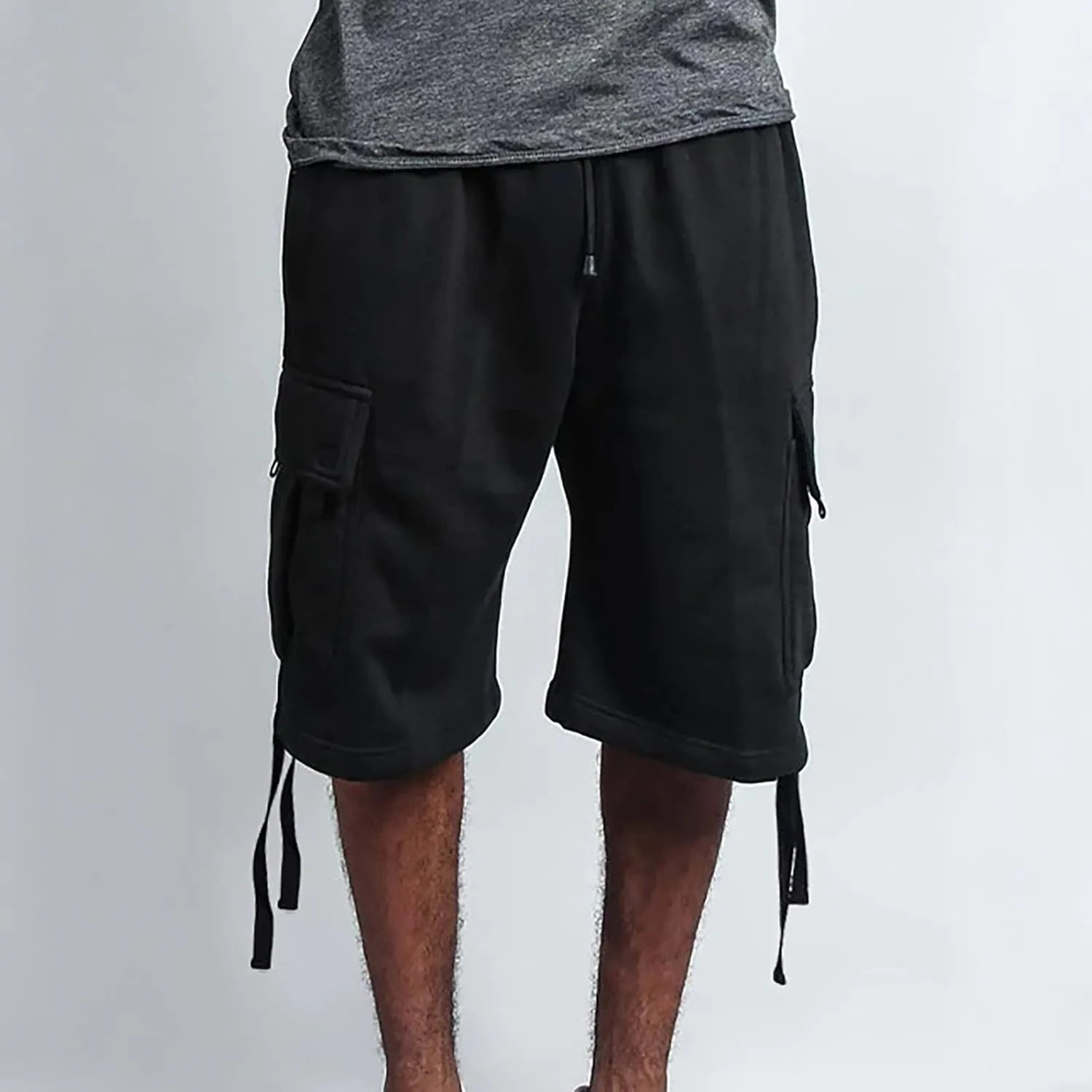 Men Cargo Shorts and Pants Leisure Color Fashion Men's Solid Summer Men's pants Chores Para Hombre Men's Cargo Black