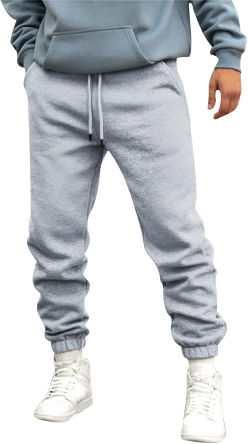 Mens Autumn and Winter High Street Fashion Leisure Pants Loose Sports Running Trousers Solid Color Lace Up Joggers