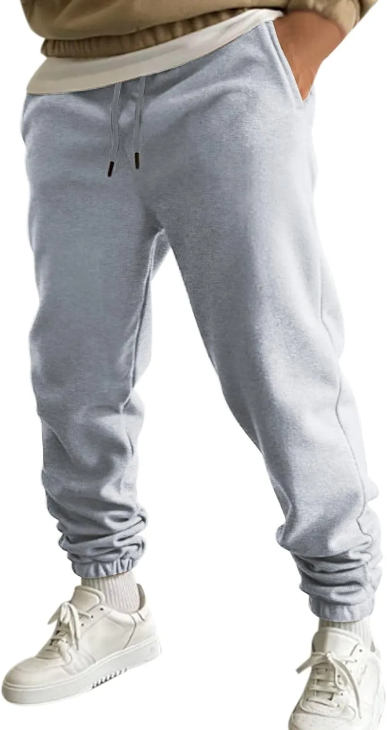 Mens Autumn and Winter High Street Fashion Leisure Pants Loose Sports Running Trousers Solid Color Lace Up Joggers