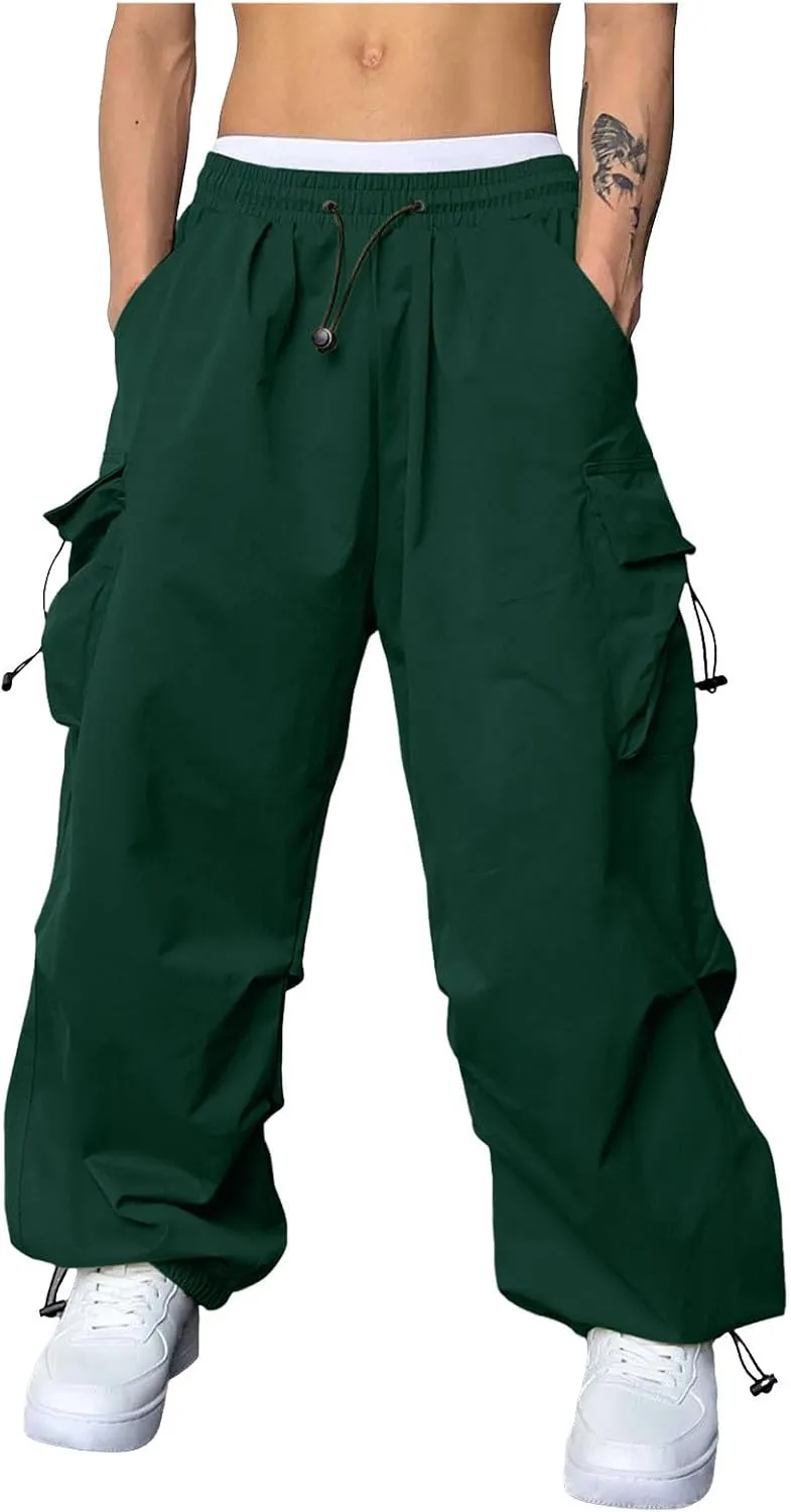 Mens Cargo Pant Elastic Waist Work Pant Multi Pockets Casual Stretchy Outdoor Pants