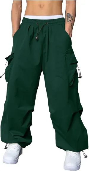Mens Cargo Pant Elastic Waist Work Pant Multi Pockets Casual Stretchy Outdoor Pants