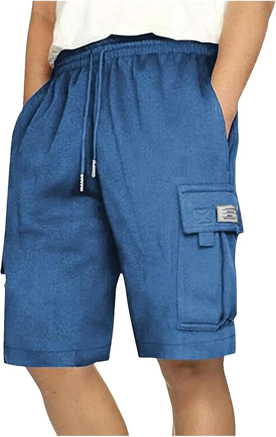 Mens Cargo Pants Casual Linen Waistband Pant Open Hem Sweatpant Joggers Looseness Running Workout Jogger