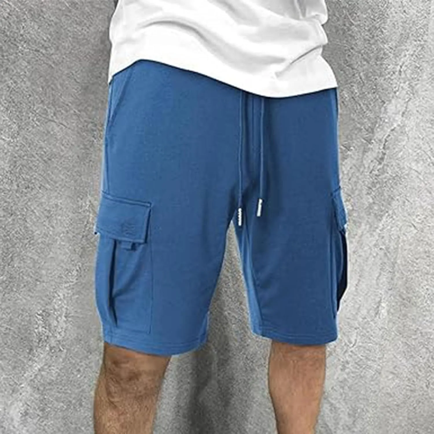Mens Cargo Pants Casual Linen Waistband Pant Open Hem Sweatpant Joggers Looseness Running Workout Jogger