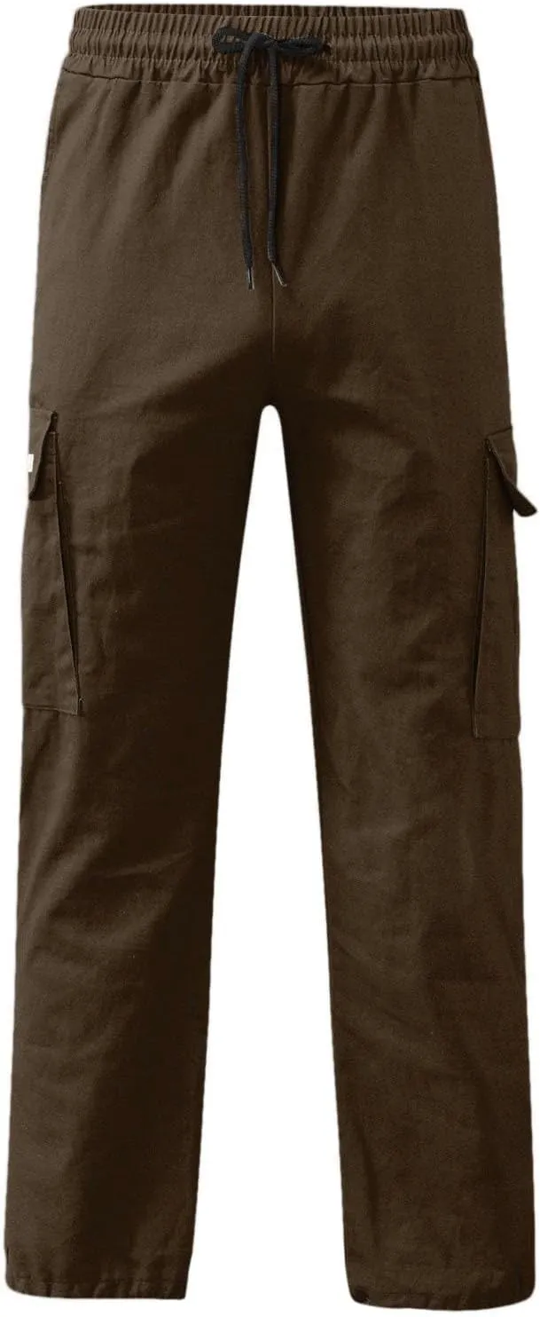 Mens Cargo Pants Twill Chino Pants Trousers Loose Fit Hiking Joggers Tapered Pants Athletic Sweatpants