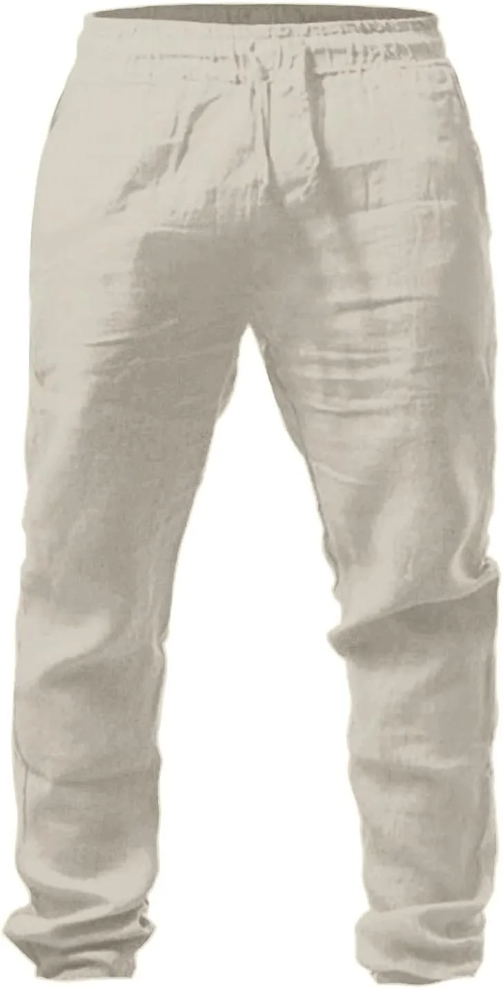 Mens Cargo Work Pants Casual Cotton Stretchy Elasticated Waist Pant Sweatpants Joggers Gym Sports Yoga Pants