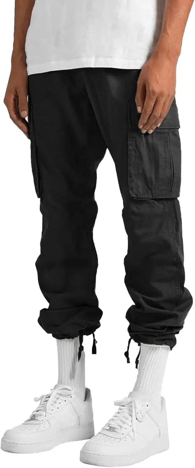 Men's Casual Cargo Pants Loose Loose Fit Hiking Trousers Athletic Pants Outdoor Wearing Pants with Pockets Joggers