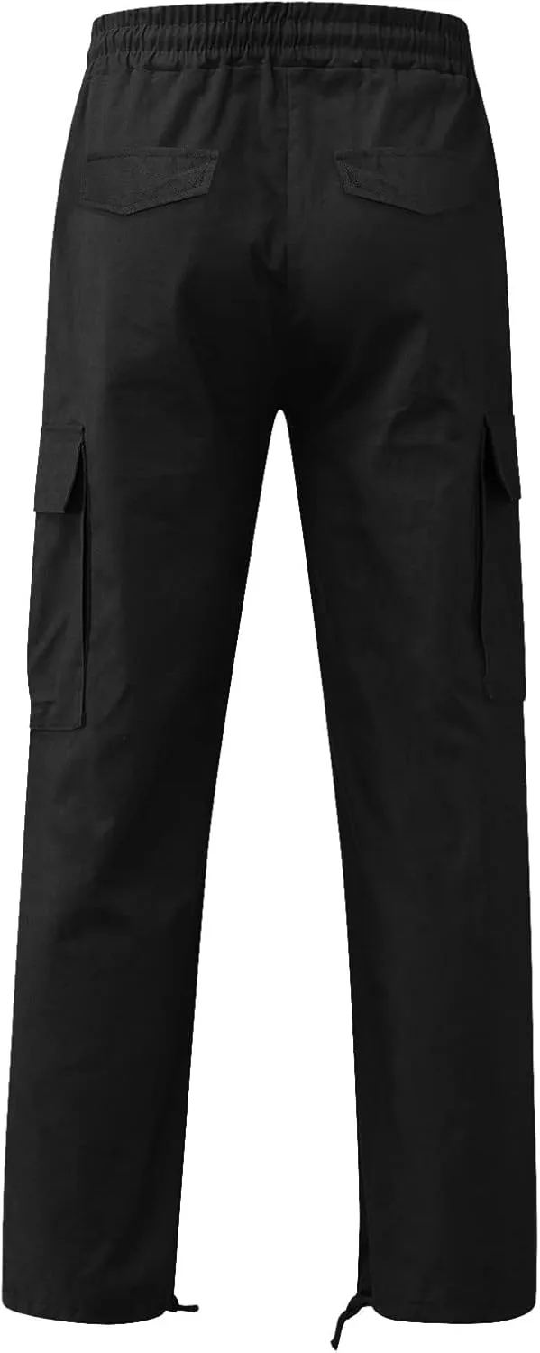 Men's Casual Cargo Pants Loose Loose Fit Hiking Trousers Athletic Pants Outdoor Wearing Pants with Pockets Joggers