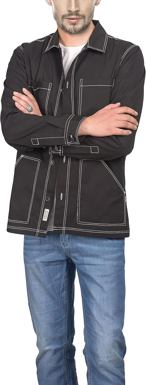 Mens Casual Lightweight Jacket Cotton Overshirts Button Down Shirt Jackets Regular & Big-tall Shacket Jacket