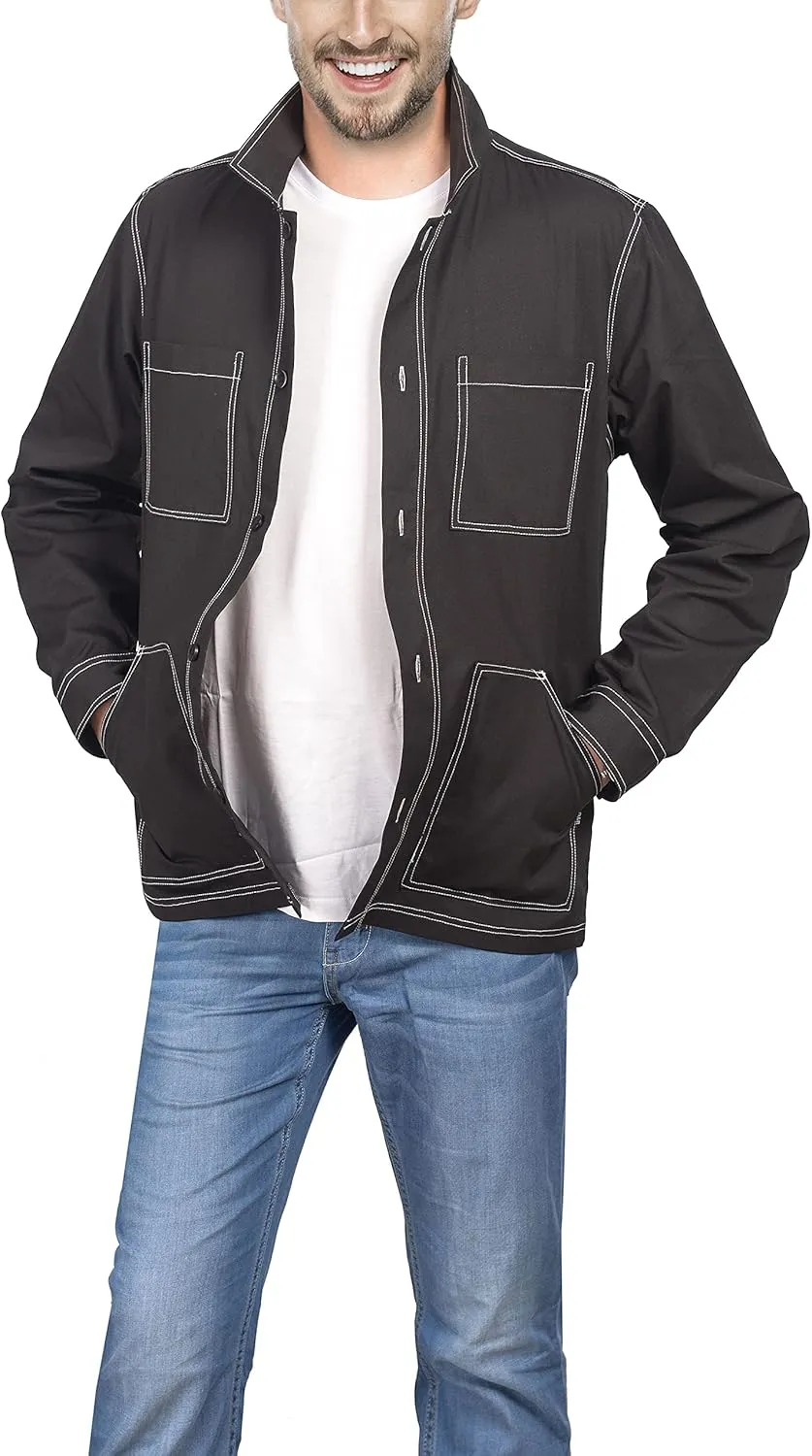 Mens Casual Lightweight Jacket Cotton Overshirts Button Down Shirt Jackets Regular & Big-tall Shacket Jacket