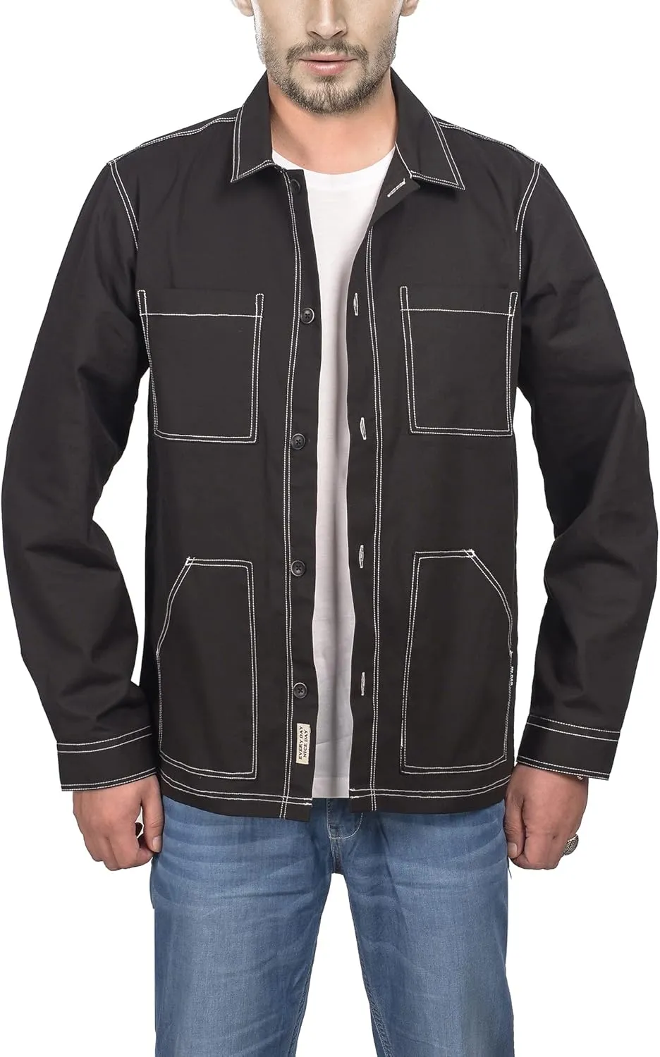 Mens Casual Lightweight Jacket Cotton Overshirts Button Down Shirt Jackets Regular & Big-tall Shacket Jacket
