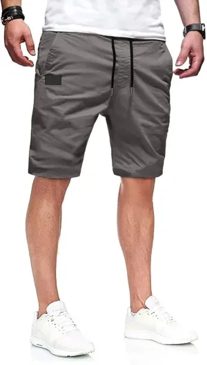 Men's Golf Casual Shorts Drawstring with Pockets Stretch Lightweight Quick Dry Flat Front Shorts for Work