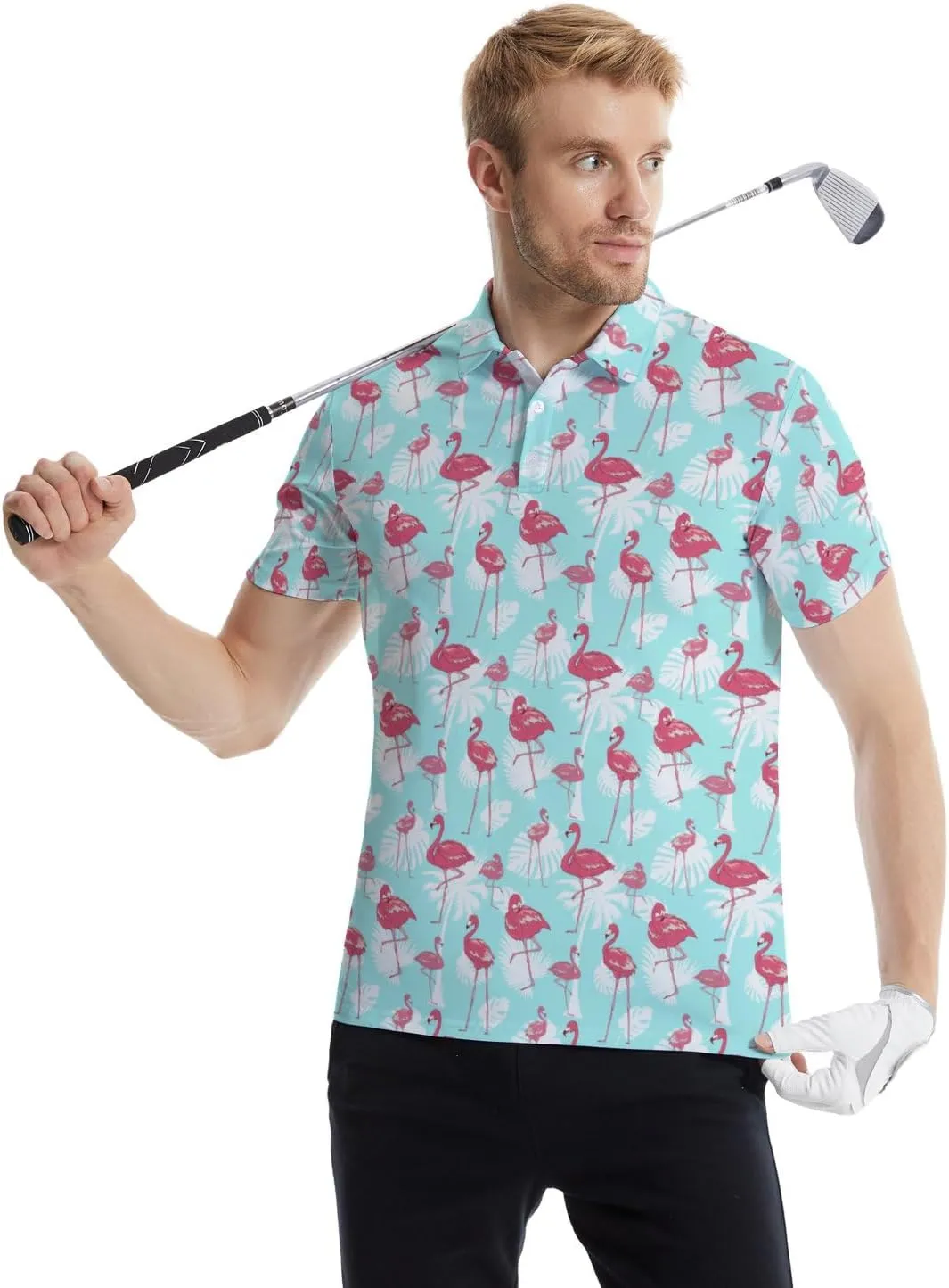 Men's Golf Shirts Funny Polo Shirt Moisture Wicking Golf Shirt Quick-Dry Polo Shirts Short Sleeve Funny Theme Outfits for Men