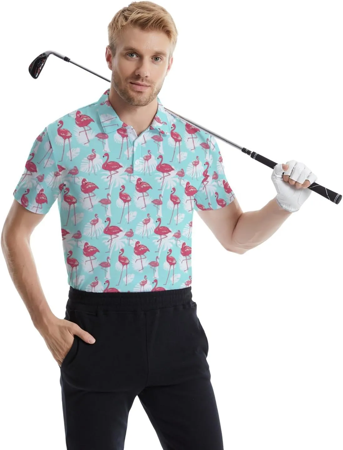 Men's Golf Shirts Funny Polo Shirt Moisture Wicking Golf Shirt Quick-Dry Polo Shirts Short Sleeve Funny Theme Outfits for Men