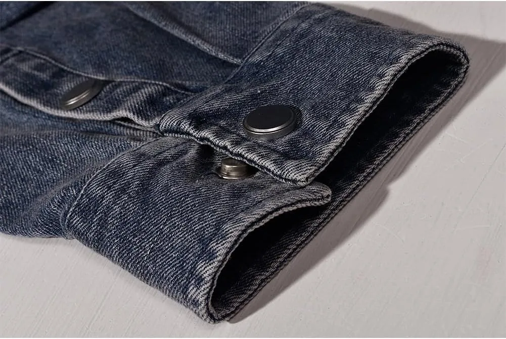 Men's Long Sleeve Slim-Fit Snap Denim Work Shirt