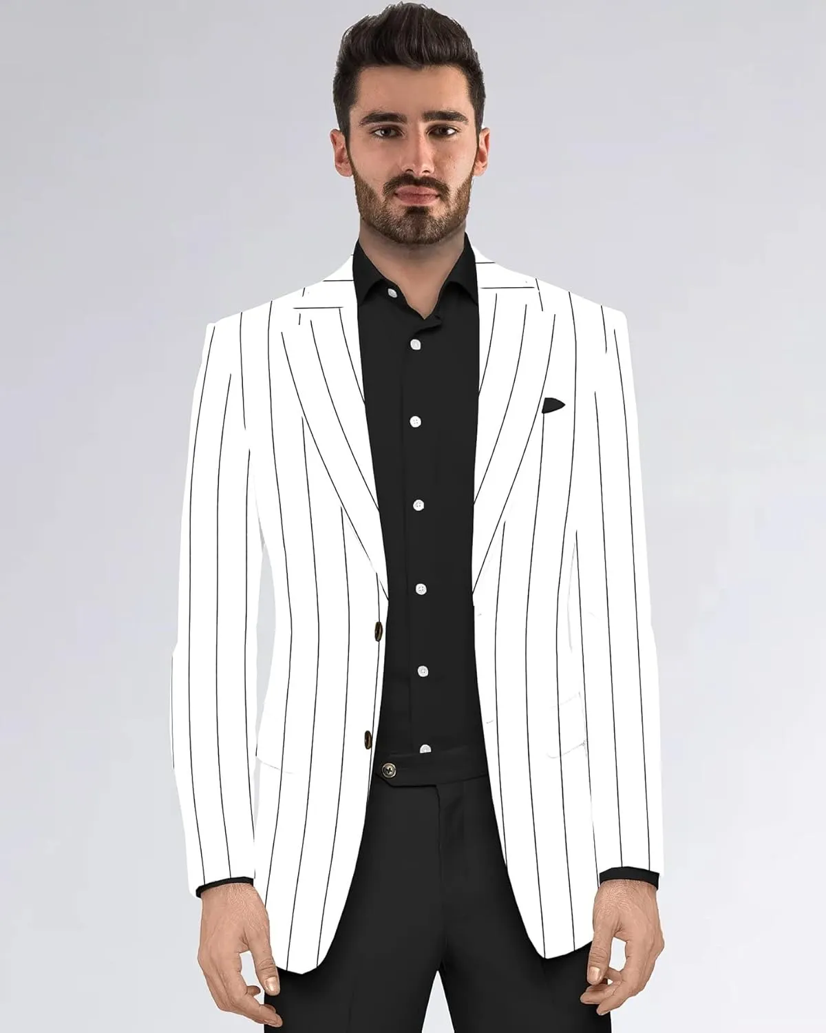 Men's Printed Blazer 2 Button Long Sleeve Regular Fit Suit Jacket Business Lightweight Casual Sport Coat