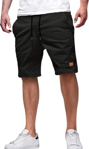 Mens Shorts - Casual Drawstring Summer Beach Stretch Twill Chino Golf Shorts