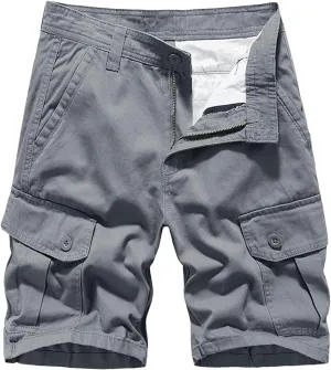 Men's Straight Leg Sports Cargo Shorts Summer Cotton Outdoor Slim Fit Shorts