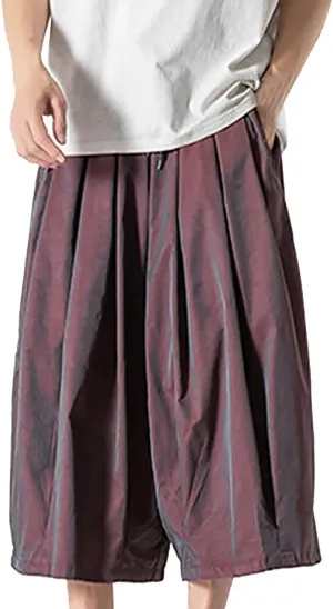 Men's Straight Wide Leg Harun Cargo Pants Neutral Gradient Casual Bell Bottoms Chinos Pants Men Slim Fit (03-Red, L)