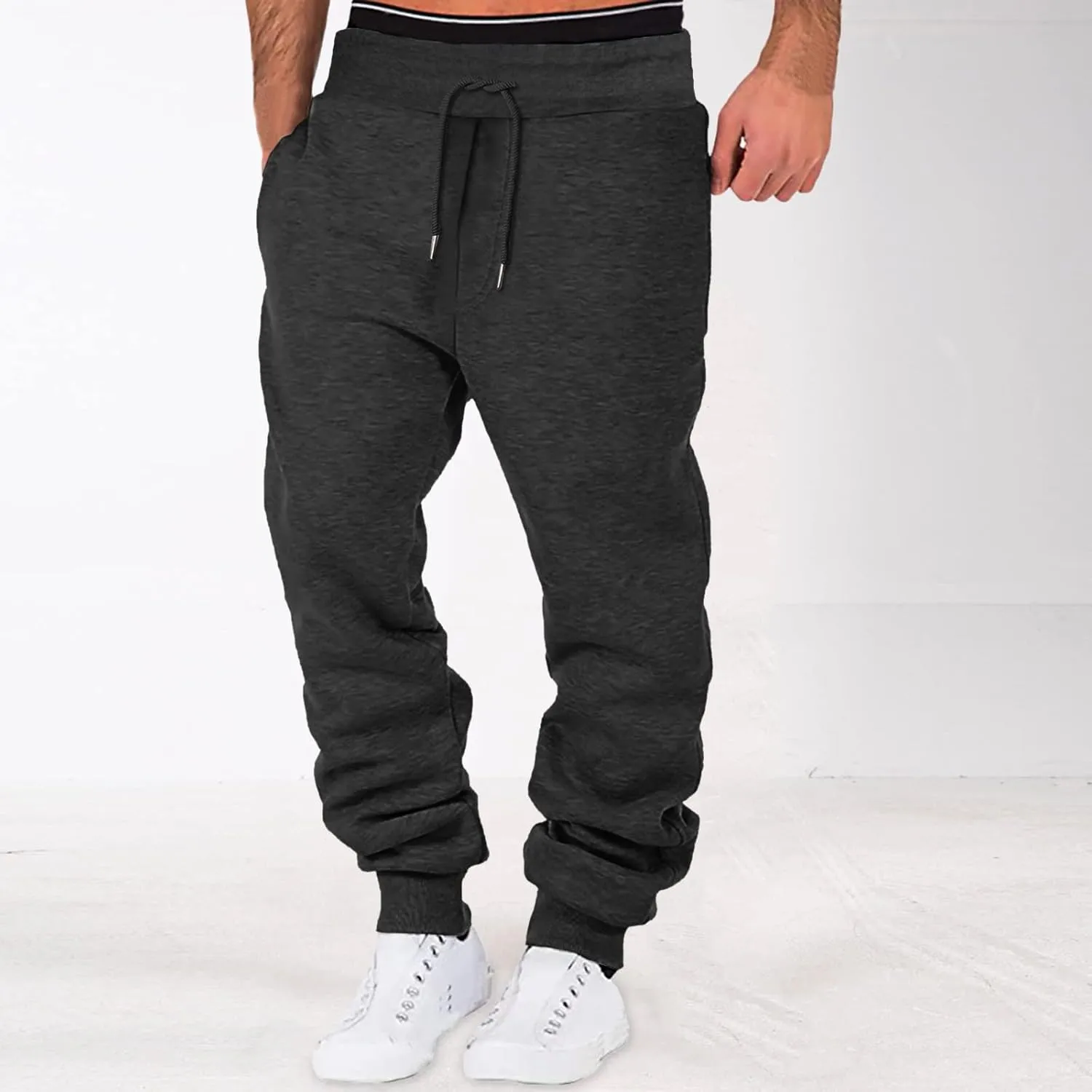Mens Sweatpants Joggers Pants Man for Workout Jogging Running Men's Heavyweight Sweatpants Fleece Lined with Pockets