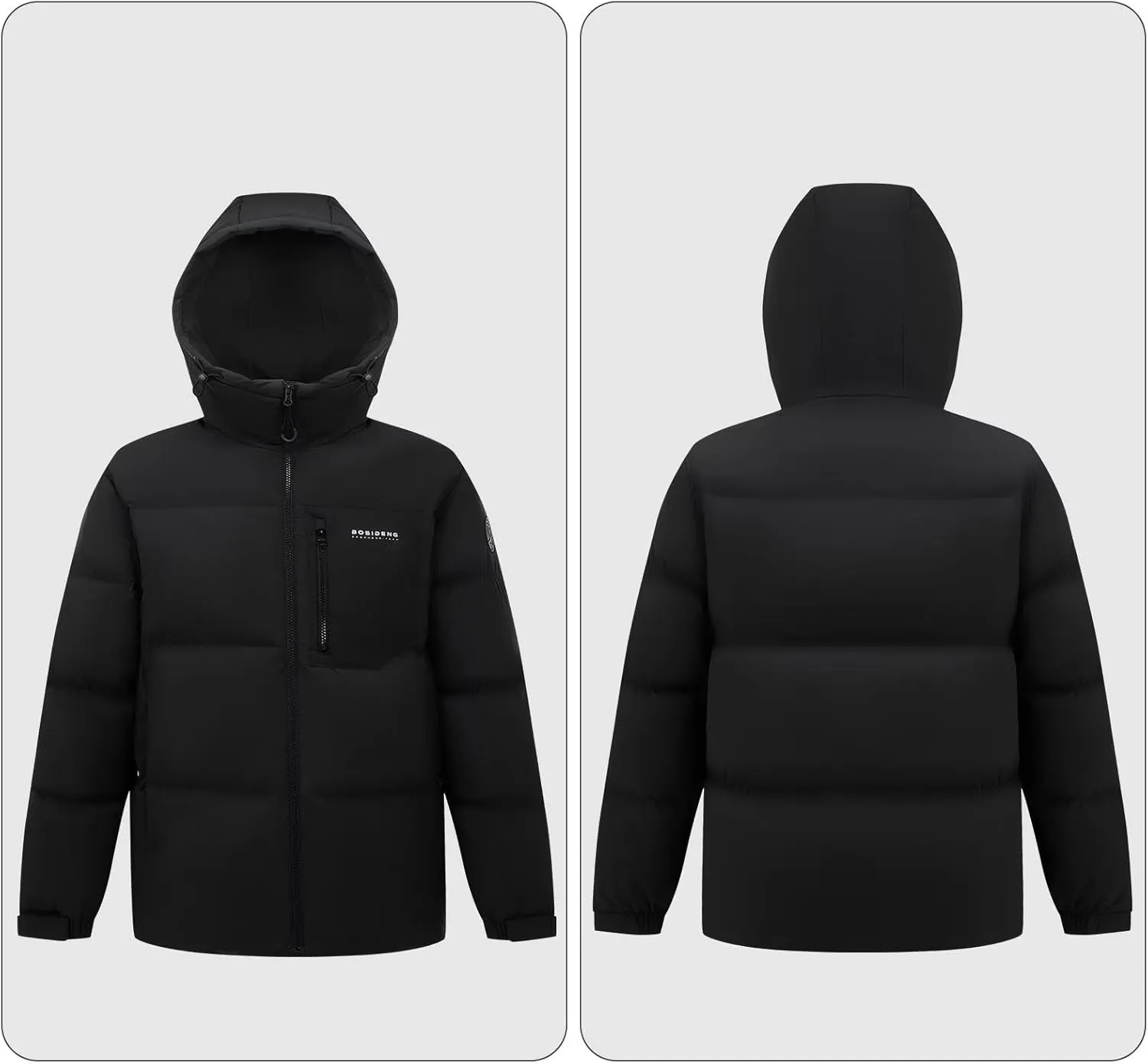 Men's Winter Short Down Jacket Hooded, Thickened Winter Warm Puffer Jacket Coat for Travel.