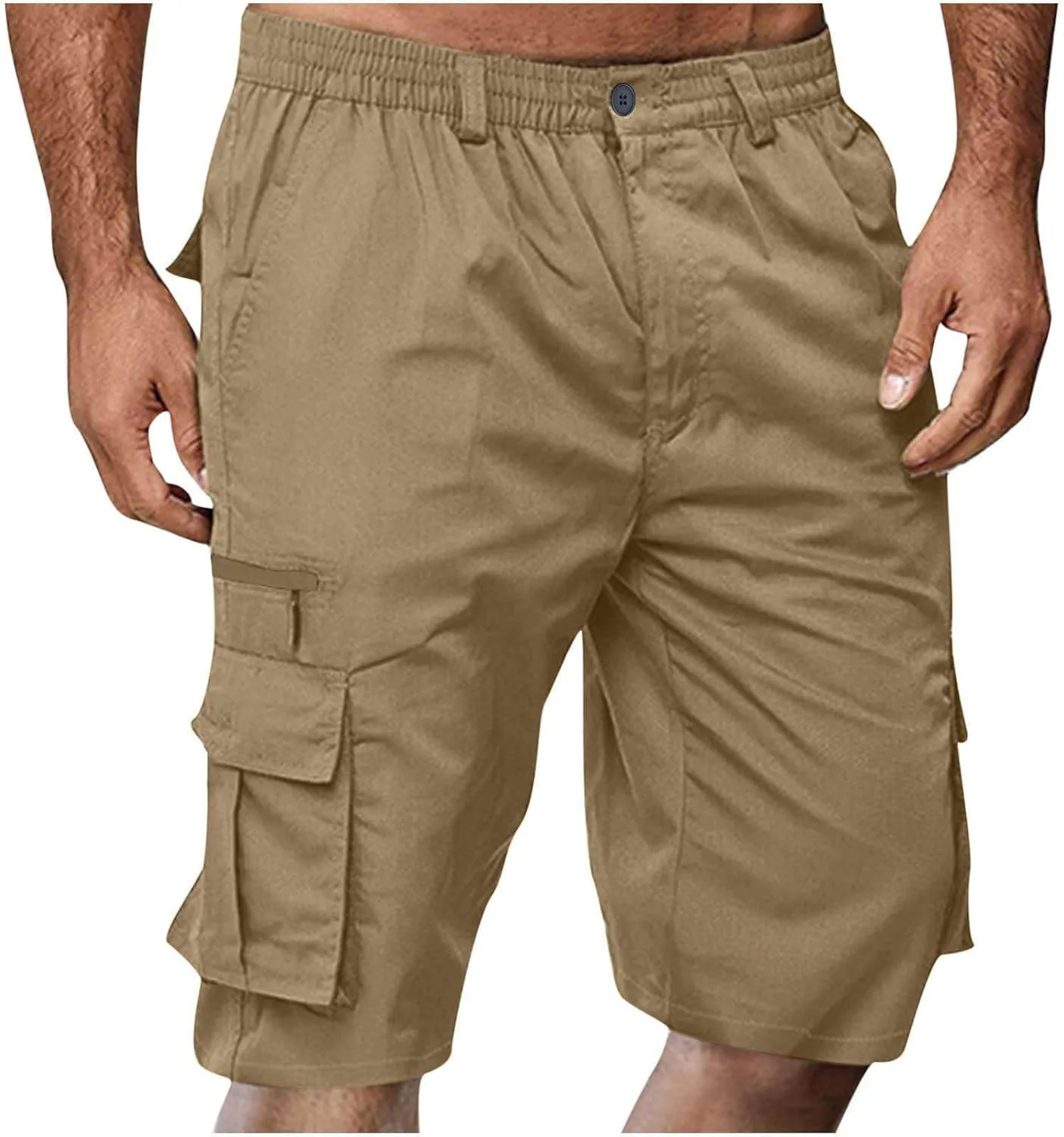 Muscularfit Tactical Shorts for Men 2024 Casual Multi Pockets Elastic Waist Chino Cargo Shorts Summer Athletic Beach Shorts